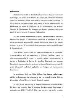 Organisation et Politique de Gestion du Risque de Crédit