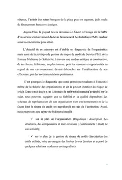 Organisation et Politique de Gestion du Risque de Crédit