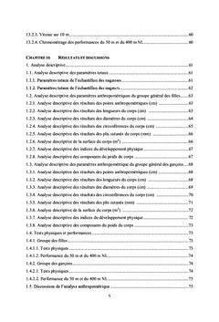 Morphotypologie, parametrès physiques, competition et jeunes nageurs