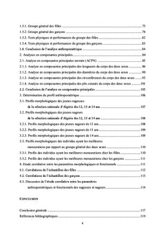 Morphotypologie, parametrès physiques, competition et jeunes nageurs