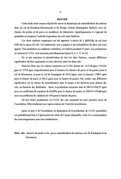 Dynamique de respiration dans deux sols fertilisés avec deux fumiers