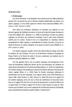 Dynamique de respiration dans deux sols fertilisés avec deux fumiers