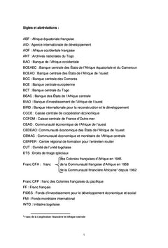 L'union monétaire entre pacte colonial et velléités de gestion