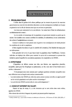 Impact socio-économique des activités