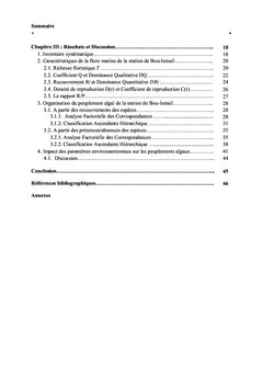 Contribution A L'etude Du Peuplement Algal De La Baie De Bou-Ismail
