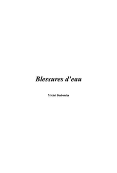 Blessures d'eau