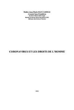 Coronavirus et les Droits de l'Homme