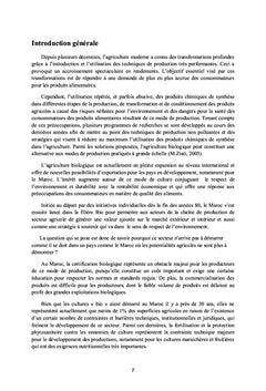 Regards sur l'état actuel de l'Agriculture Biologique au Maroc