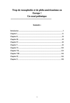 Trop de russophobie et de philo-américanisme en Europe !