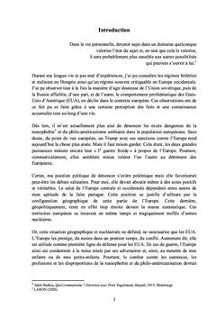 Trop de russophobie et de philo-américanisme en Europe !