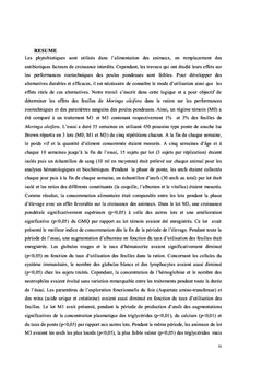 MORINGA OLEIFERA ET PERFORMANCES ZOOTECHNIQUES DES POULES PONDEUSES