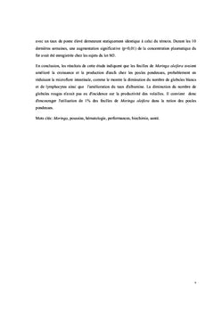 MORINGA OLEIFERA ET PERFORMANCES ZOOTECHNIQUES DES POULES PONDEUSES