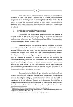 Genese, evolution et problemes de la justice constitutionnelle en RDC