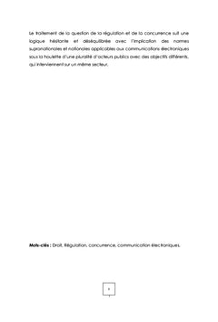 Régulation et concurrence : le cas des communications électroniques