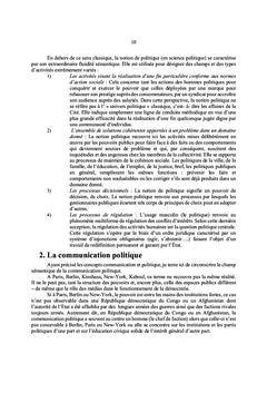 Communication politique et construction de l'image politique au Congo