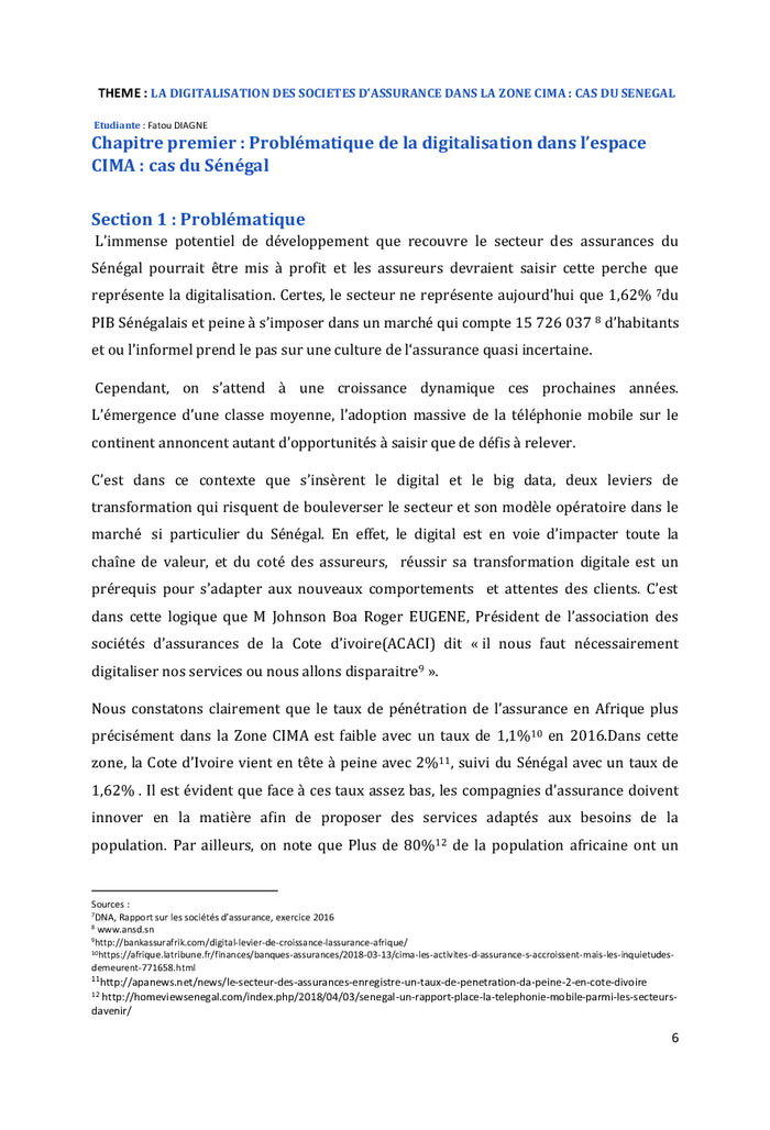 La digitalisation des sociétés d'assurance dans la zone CIMA