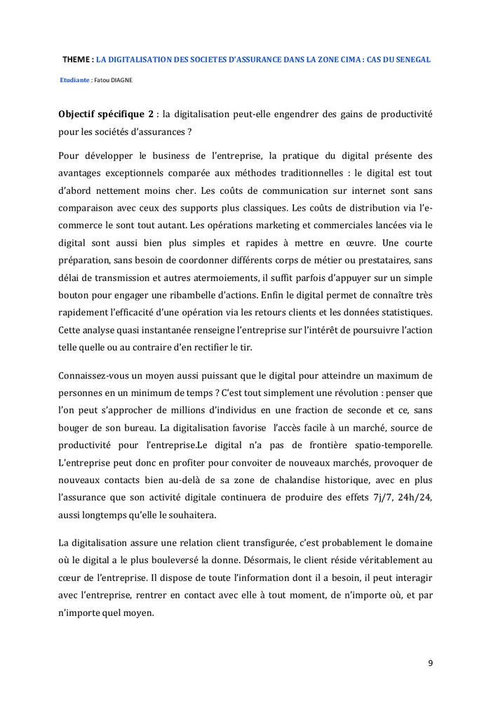 La digitalisation des sociétés d'assurance dans la zone CIMA