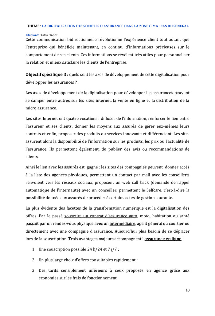 La digitalisation des sociétés d'assurance dans la zone CIMA