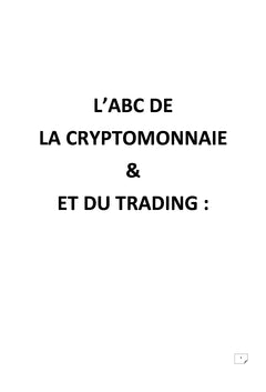 L'ABC DE LA CRYPTOMONNAIE ET DU TRADING