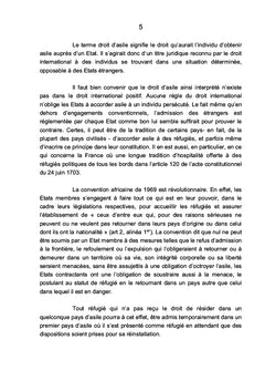 Droits et Devoirs des réfugiés en droit international public