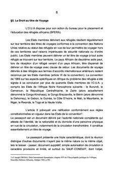 Droits et Devoirs des réfugiés en droit international public