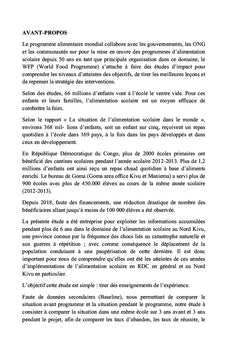 Etude de l'impact de l'assistance humanitaire au Nord Kivu