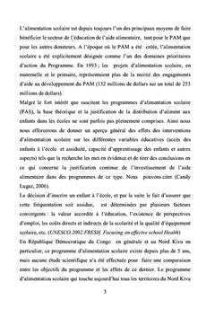 Etude de l'impact de l'assistance humanitaire au Nord Kivu