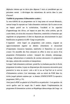Etude de l'impact de l'assistance humanitaire au Nord Kivu