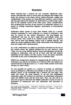 Le système d'arbitrage issu de l'OHADA
