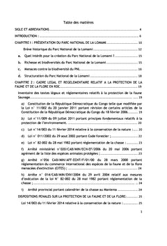 LUTTE CONTRE LA CRIMINALITE FAUNIQUE AU PARC NATIONAL DE LA LOMAMI :