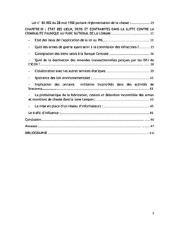 LUTTE CONTRE LA CRIMINALITE FAUNIQUE AU PARC NATIONAL DE LA LOMAMI :
