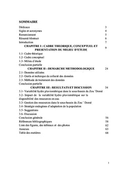 VARIABILITÉ HYDRO-PLUVIOMÉTRIQUE ET GESTION DES RESSOURCES EN EAU