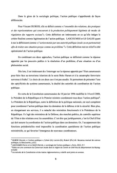 Quelques facettes de la coordination de l'action publique au Cameroun