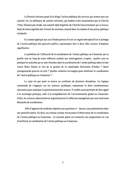 Quelques facettes de la coordination de l'action publique au Cameroun