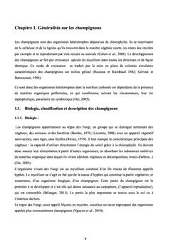 Analyse du comportement de la souche du champignon comestible