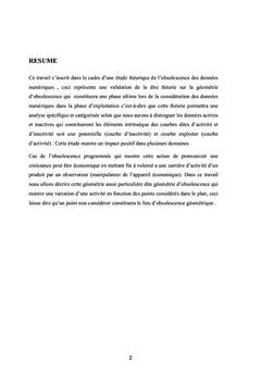 Theorie d'obsolesence des donnees numeriques
