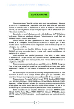 LA PROTECTION PENALE DE L'ENVIRONNEMENT EN DROIT CAMEROUNAIS