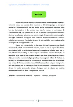 LA PROTECTION PENALE DE L'ENVIRONNEMENT EN DROIT CAMEROUNAIS