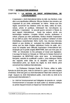 Droit International de l'Environnement et Contentieux du Bassin du Congo
