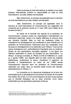 Droit International de l'Environnement et Contentieux du Bassin du Congo