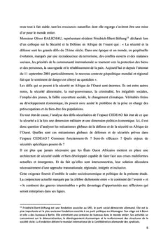 Sécurité et Défense dans l'espace CEDEAO
