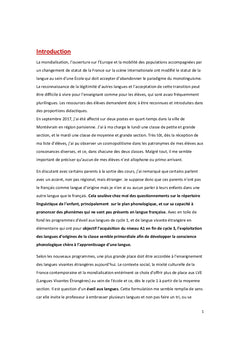 Éveil aux langues étrangères en maternelle: apprentissage phonologique
