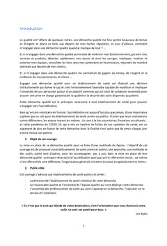 Etablissements de santé: Conduire sa démarche qualité Pas à Pas