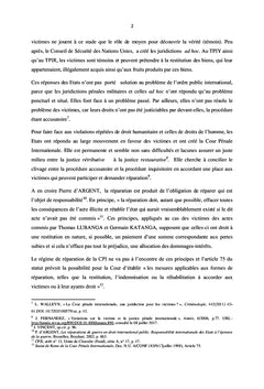 La réparation allouée aux victimes par la Cour Pénale Internationale