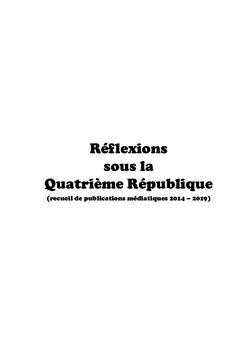 Réflexions sous la Quatrième République
