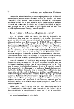 Réflexions sous la Quatrième République