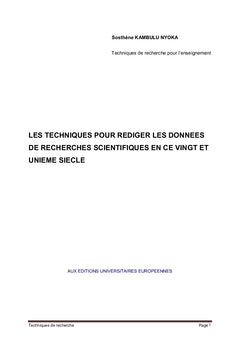 Les techniques pour rédiger les données de recherches scientifiques