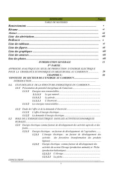 Energie et processus de croissance en milieu rural au Cameroun