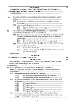 Energie et processus de croissance en milieu rural au Cameroun
