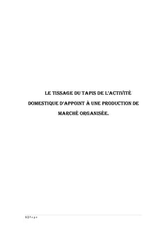 L'évolution de l'activité du tissage
